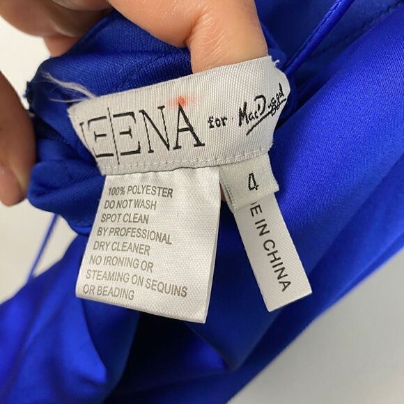 Ieena For MacDuggal Laceup Back Satin Strappy Mini Dress - Picture 6 of 11